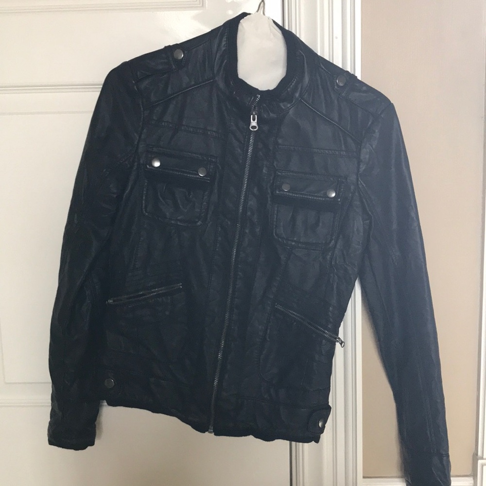 Black leather jacket